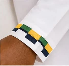 Cuff with kente-inspired trim