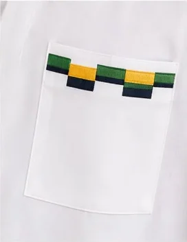 Pocket with kente-inspired trim