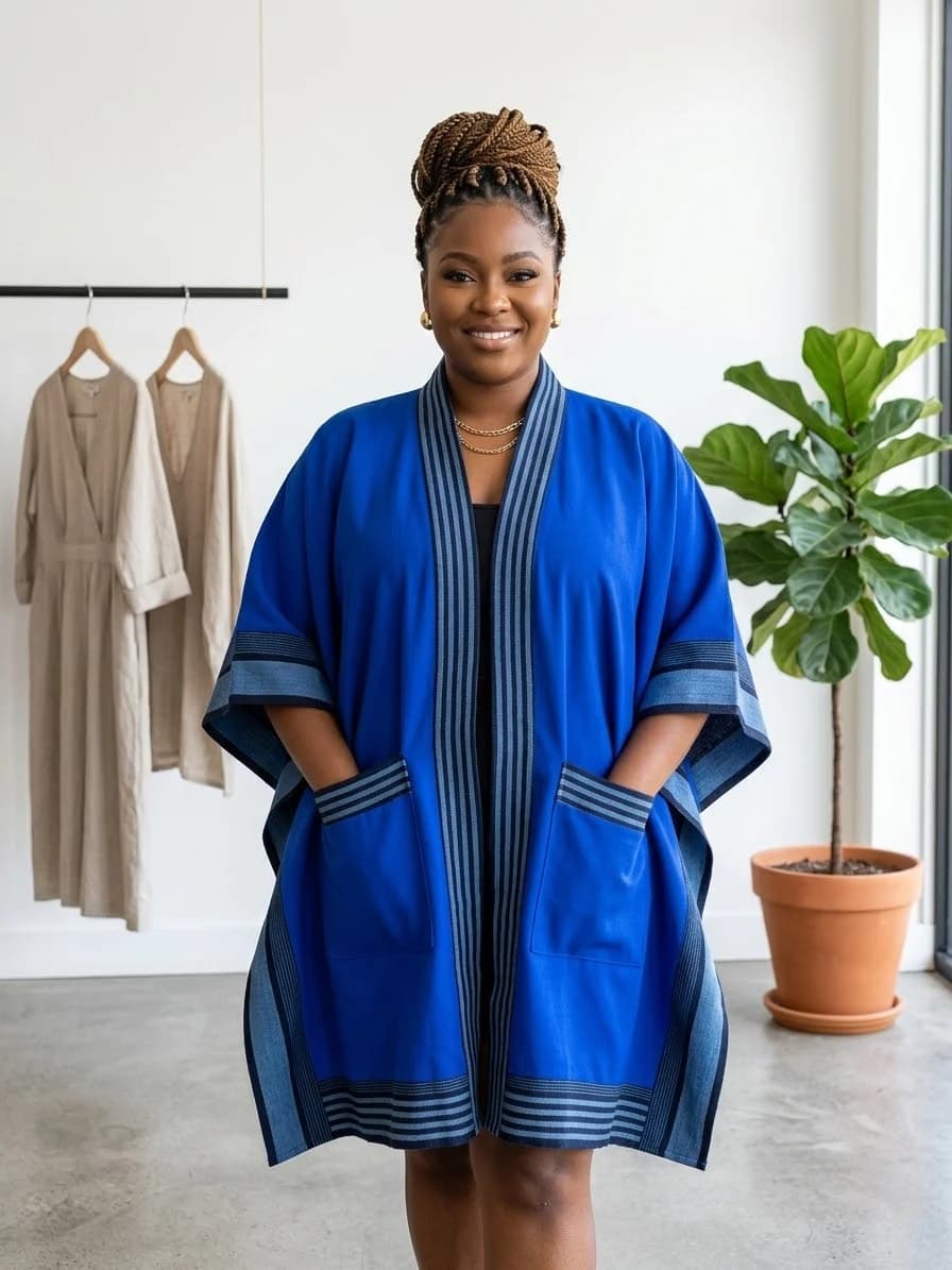 Cobalt Kimono in cobalt