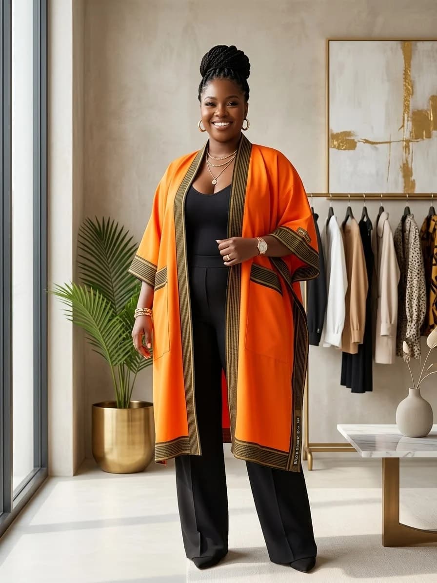 Sunset Kimono in sunset orange
